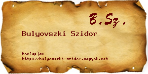 Bulyovszki Szidor névjegykártya
